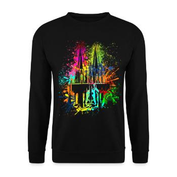 Cologne Cathedral Carnival Carnival Cologne Costume Replacement - Unisex Sweatshirt - black - Front - Alina (178cm) & Michal (187cm)