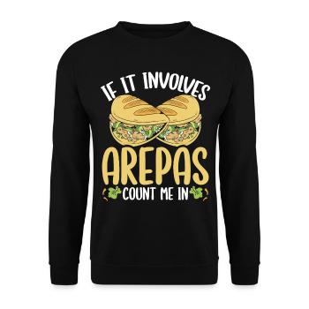 Colombian Arepa Lover Count me in Venezuelan Food - Unisex Sweatshirt - black - Front - Alina (178cm) & Michal (187cm)