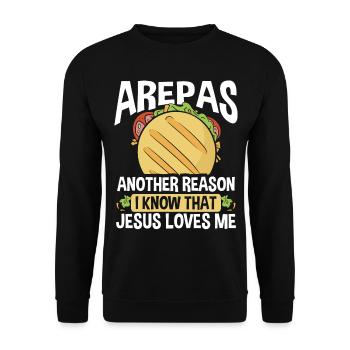 Colombian Arepa lover Venezuelan Food Arepas Maker - Unisex Sweatshirt - black - Front - Alina (178cm) & Michal (187cm)