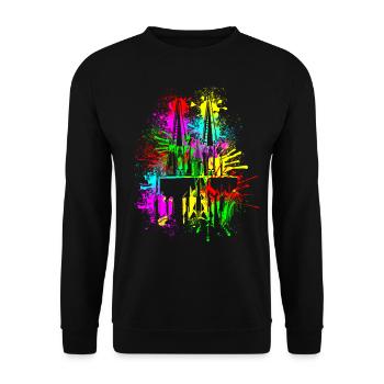 Cologne Cathedral Carnival Carnival Cologne Costume Replacement - Unisex Sweatshirt - black - Front - Alina (178cm) & Michal (187cm)