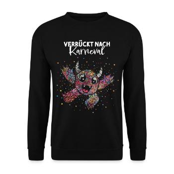 Konfetti Monster Karneval Fasnacht 5. Jahreszeit - Unisex Pullover - Schwarz - Vorne - Alina (178cm) & Michal (187cm)