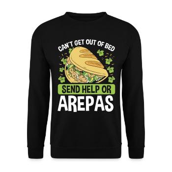 Colombian Arepa Lover Send help or Arepas Maker - Unisex Sweatshirt - black - Front - Alina (178cm) & Michal (187cm)