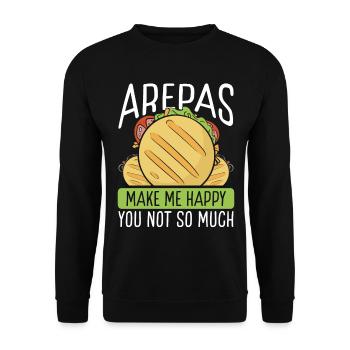 Colombian Food Arepas make me happy Arepa Lover - Unisex Sweatshirt - black - Front - Alina (178cm) & Michal (187cm)
