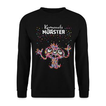 Karneval Monster Fasnacht Konfetti 5. Jahreszeit - Unisex Pullover - Schwarz - Vorne - Alina (178cm) & Michal (187cm)