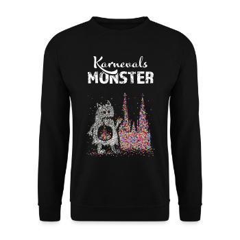 Kölner Karneval Konfetti Monster Köln Dom Colonia - Unisex Pullover - Schwarz - Vorne - Alina (178cm) & Michal (187cm)