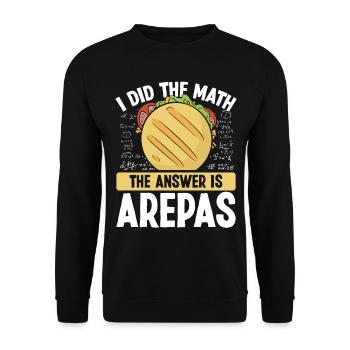 Venezuelan I did the Math the Answer is Arepas - Unisex Sweatshirt - black - Front - Alina (178cm) & Michal (187cm)