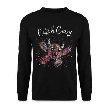 Confettis Monster Carnaval Carnaval Kölle Alaaf - Sweat-shirt Unisexe - noir - Devant - Alina (178cm) & Michal (187cm)