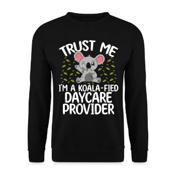 Daycare Provider Koala Childcare Teacher - Unisex Sweatshirt - black - Front - Alina (178cm) & Michal (187cm)