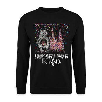 Kölner Dom Karneval Konfetti Monster Kölle Colonia - Unisex Pullover - Schwarz - Vorne - Alina (178cm) & Michal (187cm)