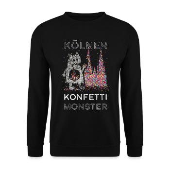 Kölner Dom Köln Konfetti Monster Karneval Fasnacht - Unisex Pullover - Schwarz - Vorne - Alina (178cm) & Michal (187cm)