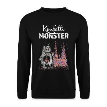 Kölner Dom Konfetti Karneval Köln Fasching Kölle - Unisex Pullover - Schwarz - Vorne - Alina (178cm) & Michal (187cm)