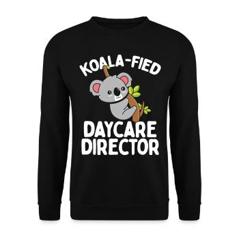 Daycare Director Koala Childcare Teacher - Unisex Sweatshirt - black - Front - Alina (178cm) & Michal (187cm)