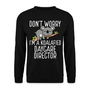 Daycare Director Koalafied Childcare Teacher - Unisex Sweatshirt - black - Front - Alina (178cm) & Michal (187cm)