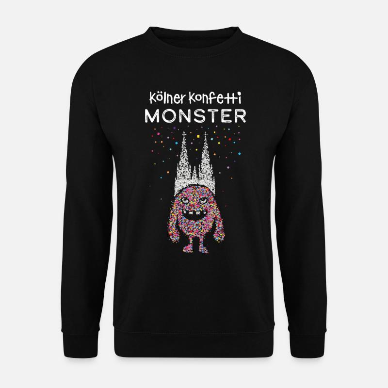Kölner Konfetti Monster Köln Dom Karneval Fasnacht - Unisex Pullover - Schwarz