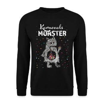 Karneval Fasching Fasncht Monster Konfetti Jeck - Unisex Pullover - Schwarz - Vorne - Alina (178cm) & Michal (187cm)