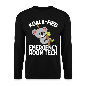 Emergency Room Nurse Appreciation Koala ER Nurse - Unisex Sweatshirt - black - Front - Alina (178cm) & Michal (187cm)