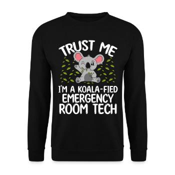 ER Nurse Appreciation Koala Emergency Room Nursing - Unisex Sweatshirt - black - Front - Alina (178cm) & Michal (187cm)