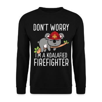 Firefighter Fire Hose Koala Rescueer Firefighter - Unisex Sweatshirt - black - Front - Alina (178cm) & Michal (187cm)