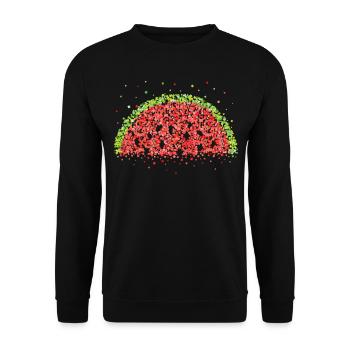 Melon Costume Replacement Carnival Carnival Gift - Unisex Sweatshirt - black - Front - Alina (178cm) & Michal (187cm)