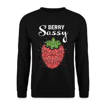 Strawberry Costume Replacement Carnival Carnival Gift - Unisex Sweatshirt - black - Front - Alina (178cm) & Michal (187cm)