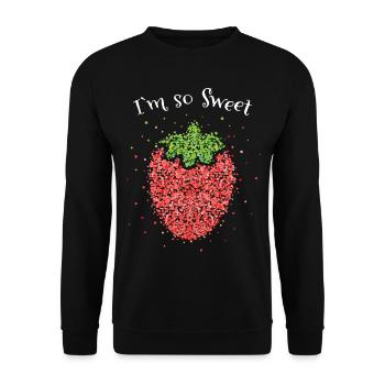 Fraise Costume Remplacement Carnaval Cadeau de Carnaval - Sweat-shirt Unisexe - noir - Devant - Alina (178cm) & Michal (187cm)