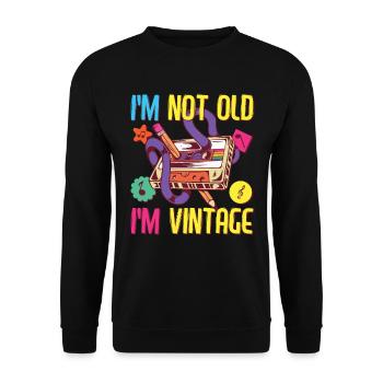 Tenue des années 90 Devise de la fête des années 80 - Sweat-shirt Unisexe - noir - Devant - Alina (178cm) & Michal (187cm)