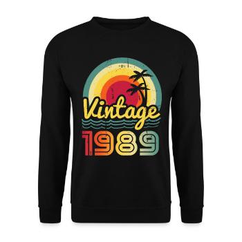 1989 - Sweat-shirt Unisexe - noir - Devant - Alina (178cm) & Michal (187cm)