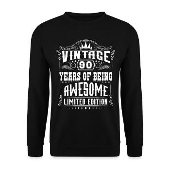 90 ans d’être génial 90 anniversaire 90 ans - Sweat-shirt Unisexe - noir - Devant - Alina (178cm) & Michal (187cm)