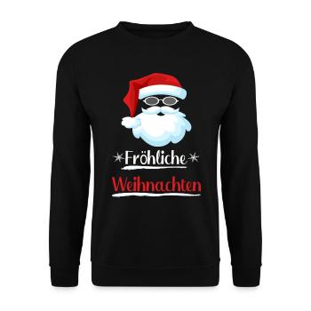 Witziger Santa - Unisex Pullover - Schwarz - Vorne - Alina (178cm) & Michal (187cm)