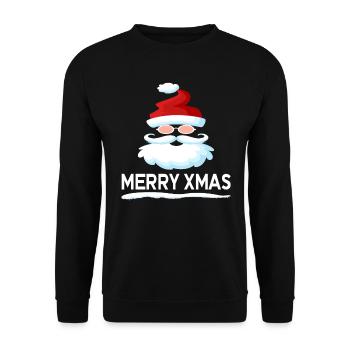 Santa Witzig - Unisex Pullover - Schwarz - Vorne - Alina (178cm) & Michal (187cm)