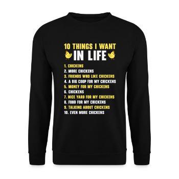 Chicken Agriculture Chicken Lovers Farming - Unisex Sweatshirt - black - Front - Alina (178cm) & Michal (187cm)