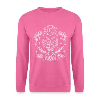 Art au trait de la lune du papillon céleste - Sweat-shirt Unisexe - rose - Devant