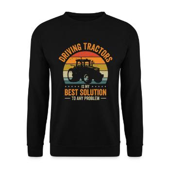 Problemlösung Traktor Landwirtschaft - Unisex Pullover - Schwarz - Vorne - Alina (178cm) & Michal (187cm)