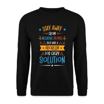 Problem Solution Critical Thinkers Positive - Unisex Sweatshirt - black - Front - Alina (178cm) & Michal (187cm)