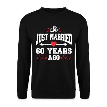 Je viens de me marier il y a 60 ans 60e anniversaire de mariage - Sweat-shirt Unisexe - noir - Devant - Alina (178cm) & Michal (187cm)
