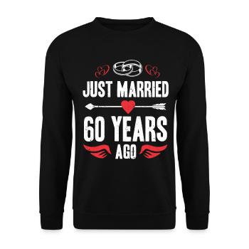 Je viens de me marier il y a 60 ans 60e anniversaire de mariage - Sweat-shirt Unisexe - noir - Devant - Alina (178cm) & Michal (187cm)