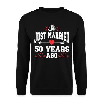 Je viens de me marier il y a 50 ans 50e anniversaire de mariage - Sweat-shirt Unisexe - noir - Devant - Alina (178cm) & Michal (187cm)