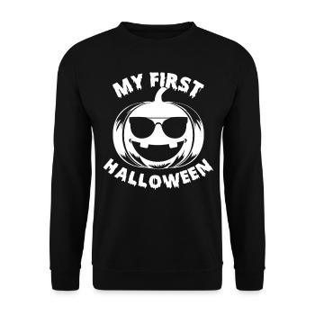 Halloween Newborn Baby My First Halloween - Unisex Sweatshirt - black - Front - Alina (178cm) & Michal (187cm)