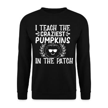 I Teach The Craziest Pumpkins In The Patch - Unisex Sweatshirt - black - Front - Alina (178cm) & Michal (187cm)
