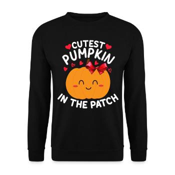 Halloween Pumpkin I Cutest Pumpkin In The Family - Unisex Sweatshirt - black - Front - Alina (178cm) & Michal (187cm)