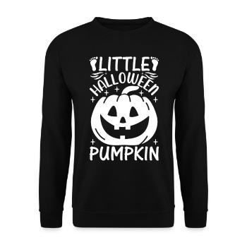 Little Halloween Pumpkin I Halloween Baby - Unisex Pullover - Schwarz - Vorne - Alina (178cm) & Michal (187cm)