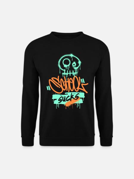 Schule, Schulfrust, lustiger Spruch Graffiti-Stil - Unisex Pullover - Schwarz
