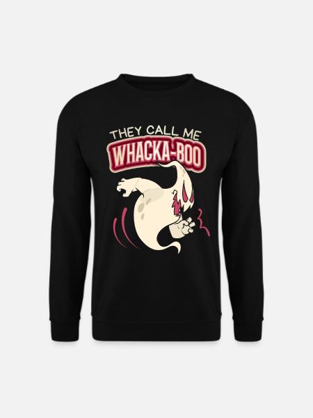 Funny ghost, saying Halloween Whacka-Boo - Unisex Sweatshirt - black