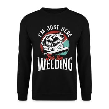 Welder Welding Vintage Retro I'm - Unisex Pullover - Schwarz - Vorne - Alina (178cm) & Michal (187cm)