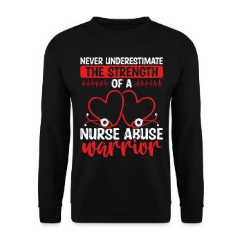 Nursing Violence Nurse Abuse Survivor Fighter - Unisex Sweatshirt - black - Front - Alina (178cm) & Michal (187cm)