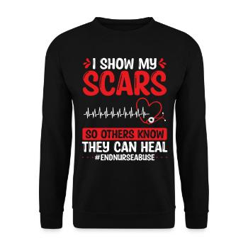 Nursing Violence Heal Nurse Abuse Survivor - Unisex Sweatshirt - black - Front - Alina (178cm) & Michal (187cm)
