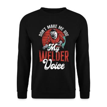 Welder Welding Vintage Retro Don't - Unisex Sweatshirt - black - Front - Alina (178cm) & Michal (187cm)