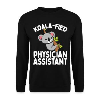 Physician Assistant PA Koalafied PA Student Grad - Unisex Pullover - Schwarz - Vorne - Alina (178cm) & Michal (187cm)