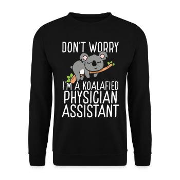 Physician Assistant Exam Koalafied PA School Koala - Unisex Pullover - Schwarz - Vorne - Alina (178cm) & Michal (187cm)