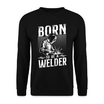 Welder Welding Vintage Born To Be - Unisex Sweatshirt - black - Front - Alina (178cm) & Michal (187cm)